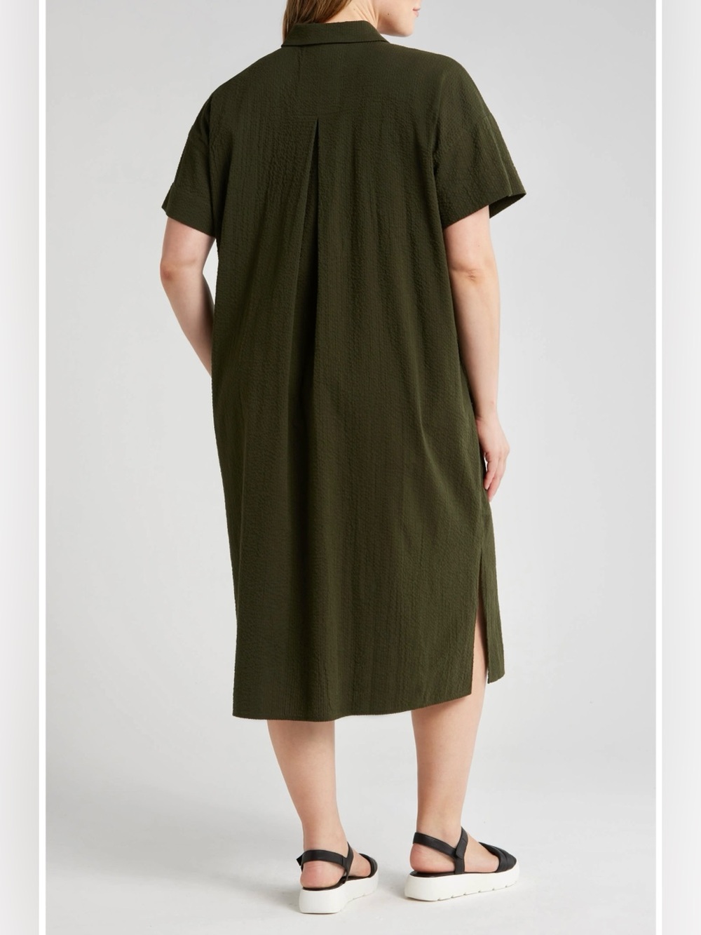 EILEEN FISHER ‘Organic Cotton Pucker Classic Shirt Dress’ - Picture 4 of 10